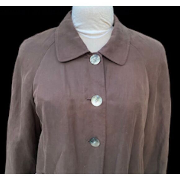 J. Jill Silk Women’s Silk Linen Blend Swing Jacket PM Adjustable Back Tie - Picture 5 of 11